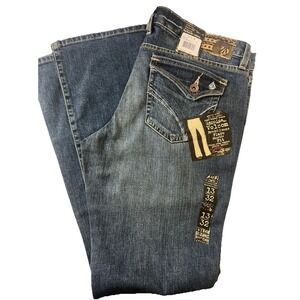 Volcom Women's Would Stalk Flare  Shortie Fit Medium Wash Flare Jeans Size 13/30